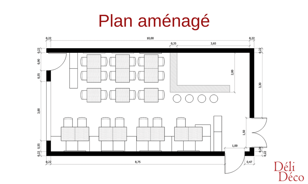 plan aménagé + mobilier restaurant