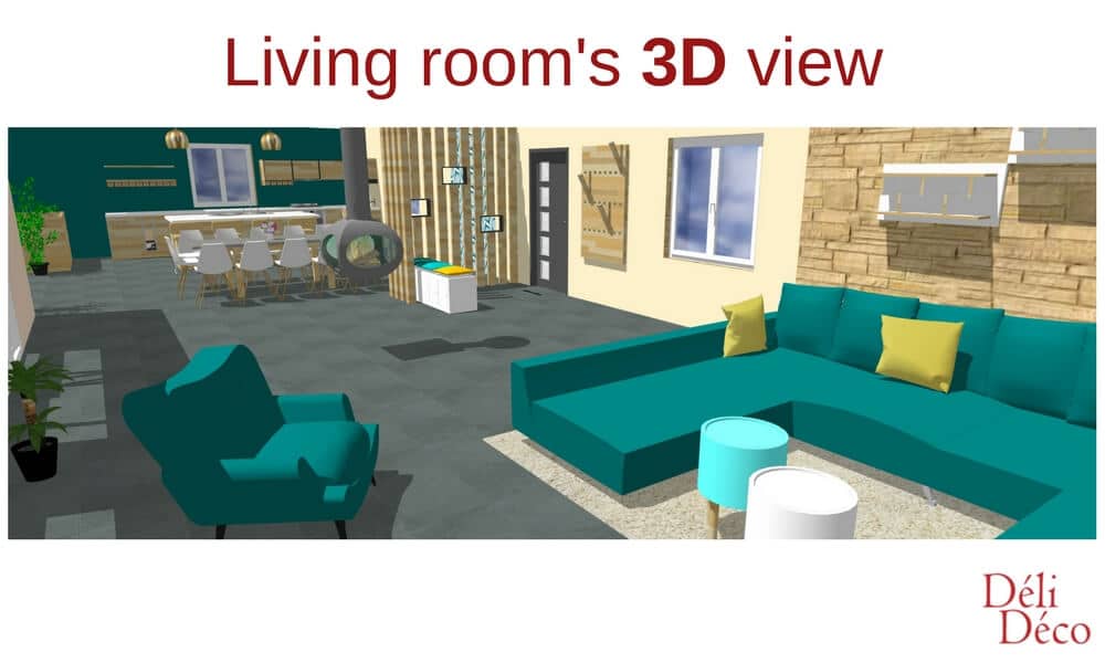 vue 3D maison de campagne