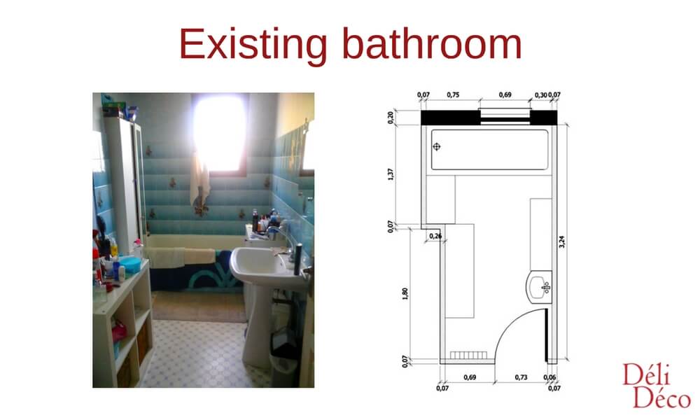 existing bathroom 2D plan