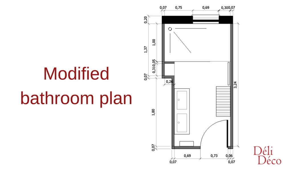 modified bathroom 2D plan