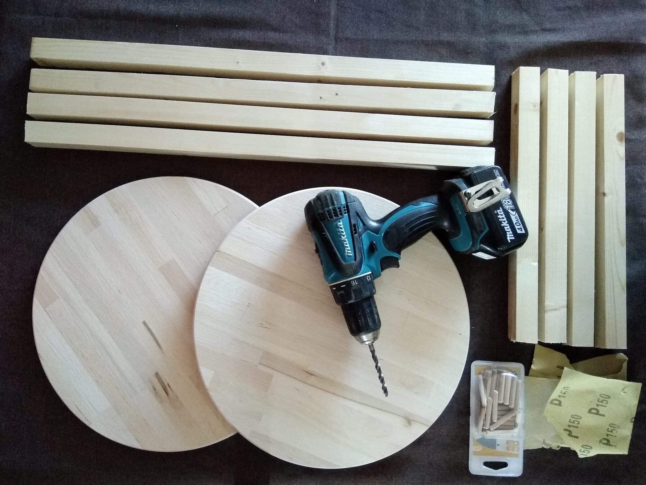 Matériel pour réaliser un bout de canapé en bois