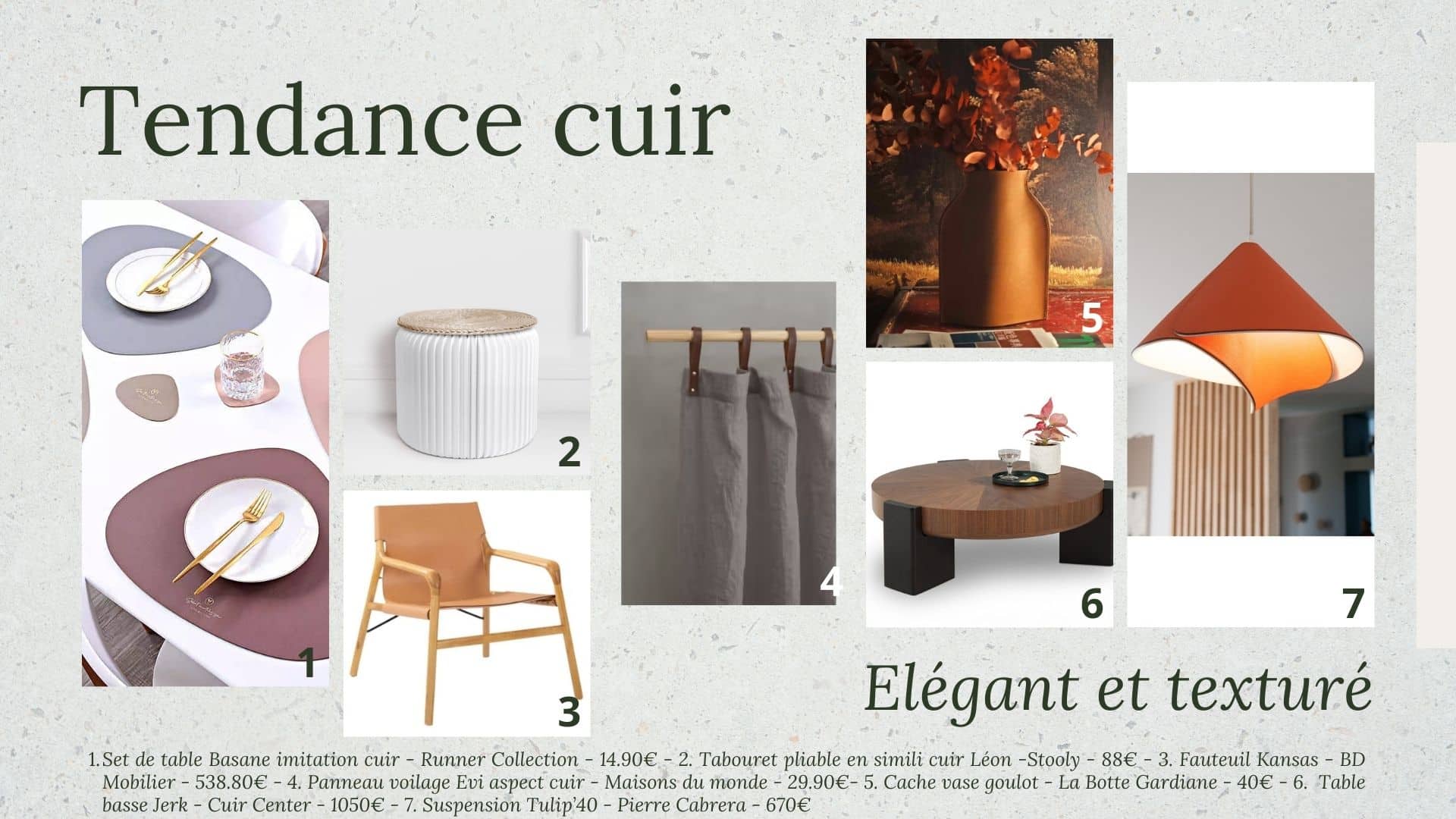 Planche déco en cuir