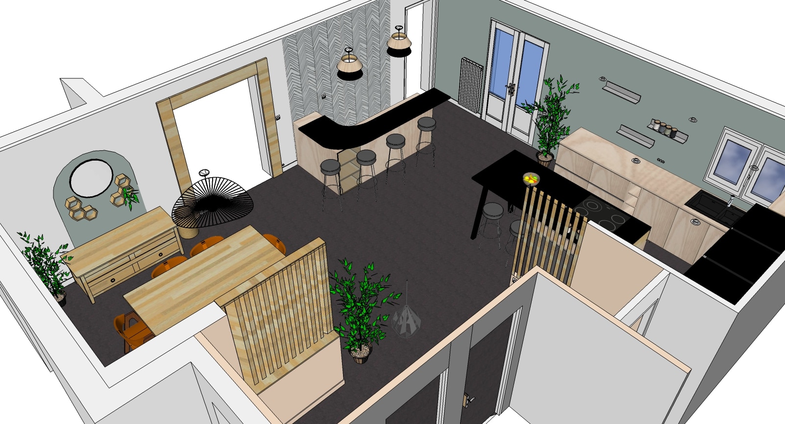 Vue 3D aménagement réel